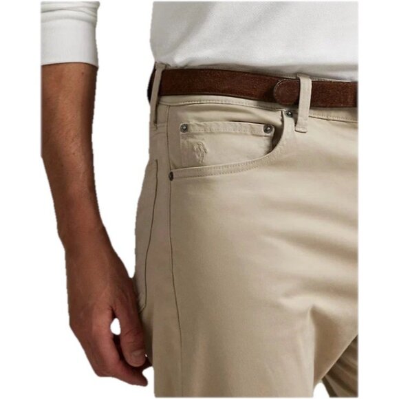 Polo Ralph Lauren Varick Slim Straight Chino Pants 40x32 Stone Khaki Stretch - Picture 3 of 10